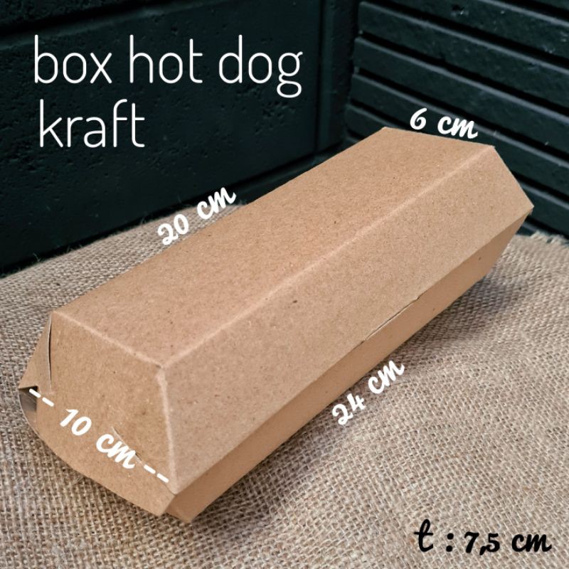 

box hot dog dus kotak hotdog kemasan makanan sate kraft beli kelipatan 20