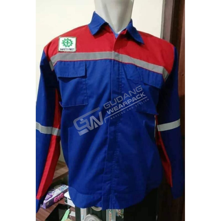 Gudang Wearpack - Baju Kerja Seragam Proyek Warna Benhur Merah