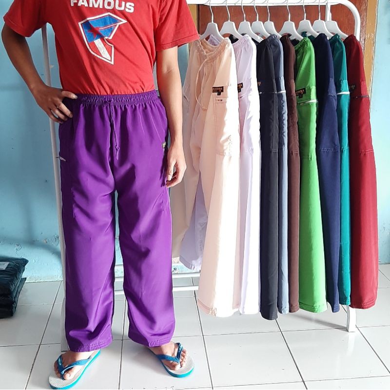 MAEDINA Celana Pangsi Komprang Panjang Dewasa Polos Ukuran S M L XL-2