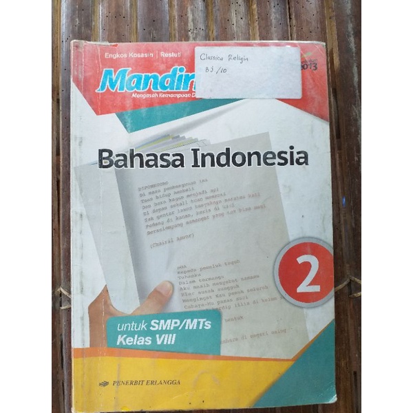 

Buku Bahasa Indonesia Mandiri Erlangga | Kelas 8 | K13