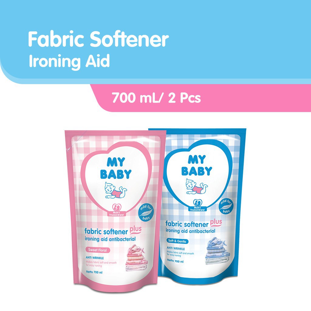 MY BABY Fabric Softener Plus Ironing Aid Soft &amp; Gentle / Sweet Floral 700ml 700 ml / Detergent Refill 450ml 450 ml