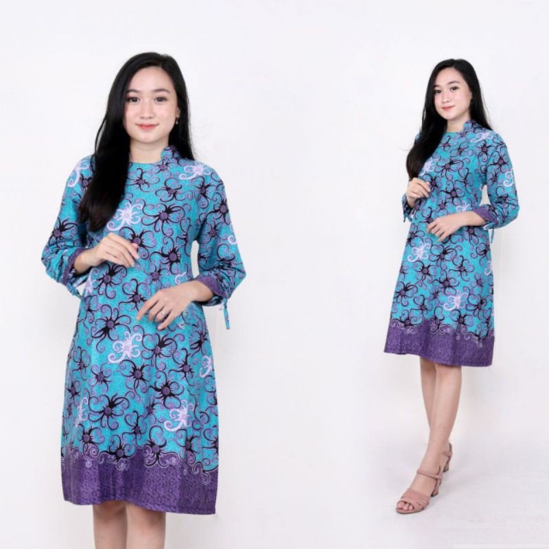 PROMO BATIK COUPLE KELUARGA SARIMBIT sania ruffle batik ori ndoro jowi motif CUMI TOSCA-TUNIK