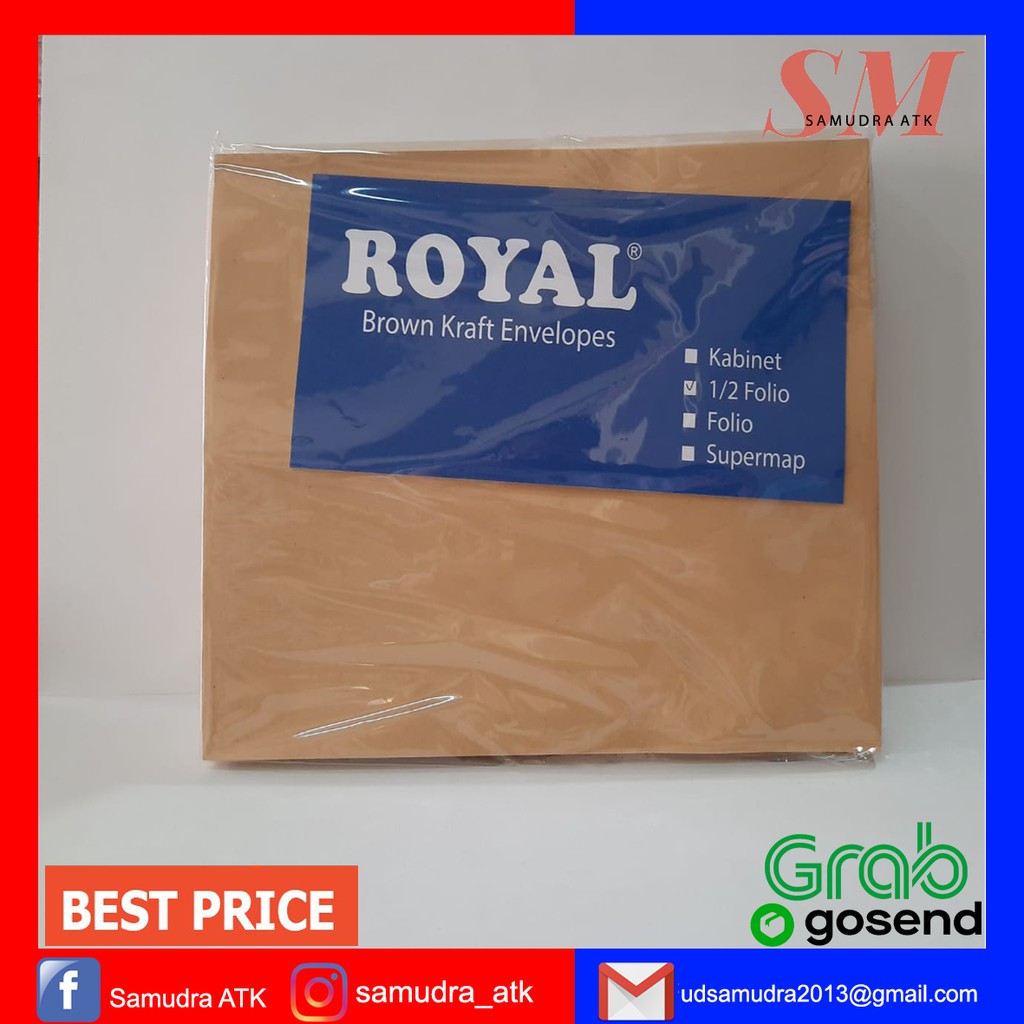 

AMPLOP COKLAT 1/2 FOLIO ROYAL - samudra.atk