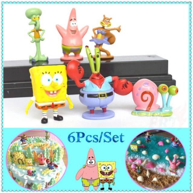 Action Figure Spongebob SquarePant / Mainan anak murah pajangan kue / Topper kue ulang tahun cake