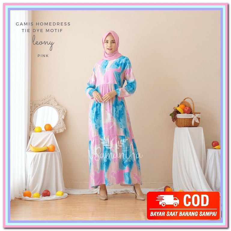 Maxi Elena Busana Muslimah Perempuan Anggun Idul Fitri Kondangan  SX158 Gamis Homedress Rayon Motif