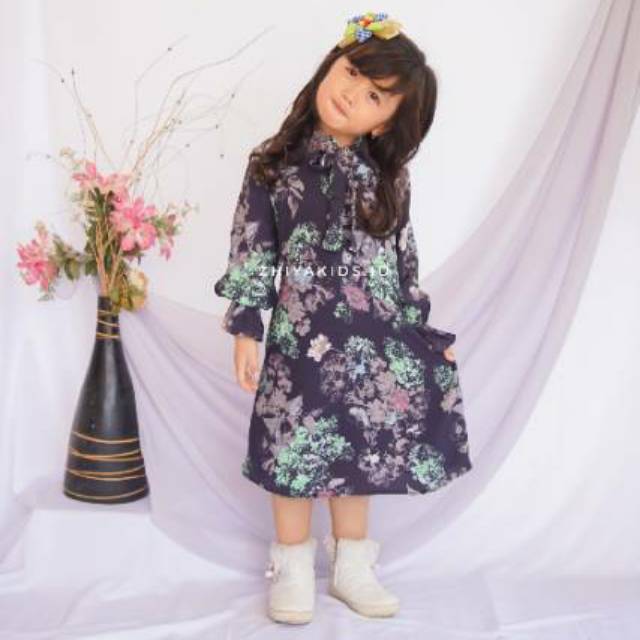 Naura Midi Dress Baju  Anak  Cewek Murah  Dress Anak  Shopee  