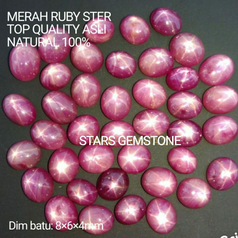 BATU PERMATA MERAH RUBY STER TOP QUALITY NATURAL 100%