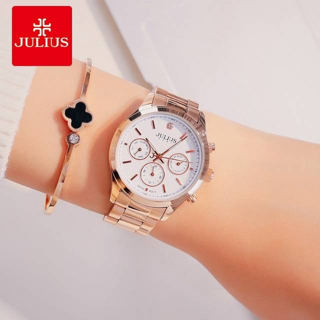 Julius JA-946 / JA946 Jam Tangan Wanita Korea Original - Silver White / Silver Black / Rose Gold