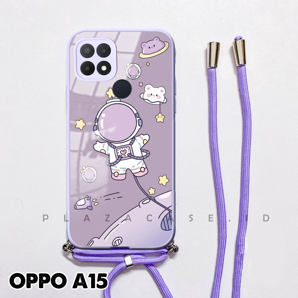 Softcase Glass Kaca + Tali - K110 -  For Oppo A15 A54 A16 A5S RENO 5 RENO 5F RENO 6 - Case Lucu - Case Oppo A54 - Casing Hp Oppo A16 - Casing Hp Oppo A15 - Kesing Oppo A5S - Softcase RENO 5 - Casing RENO 5F - Sarung Hp RENO 6 4G - Case A54 - Plazacase