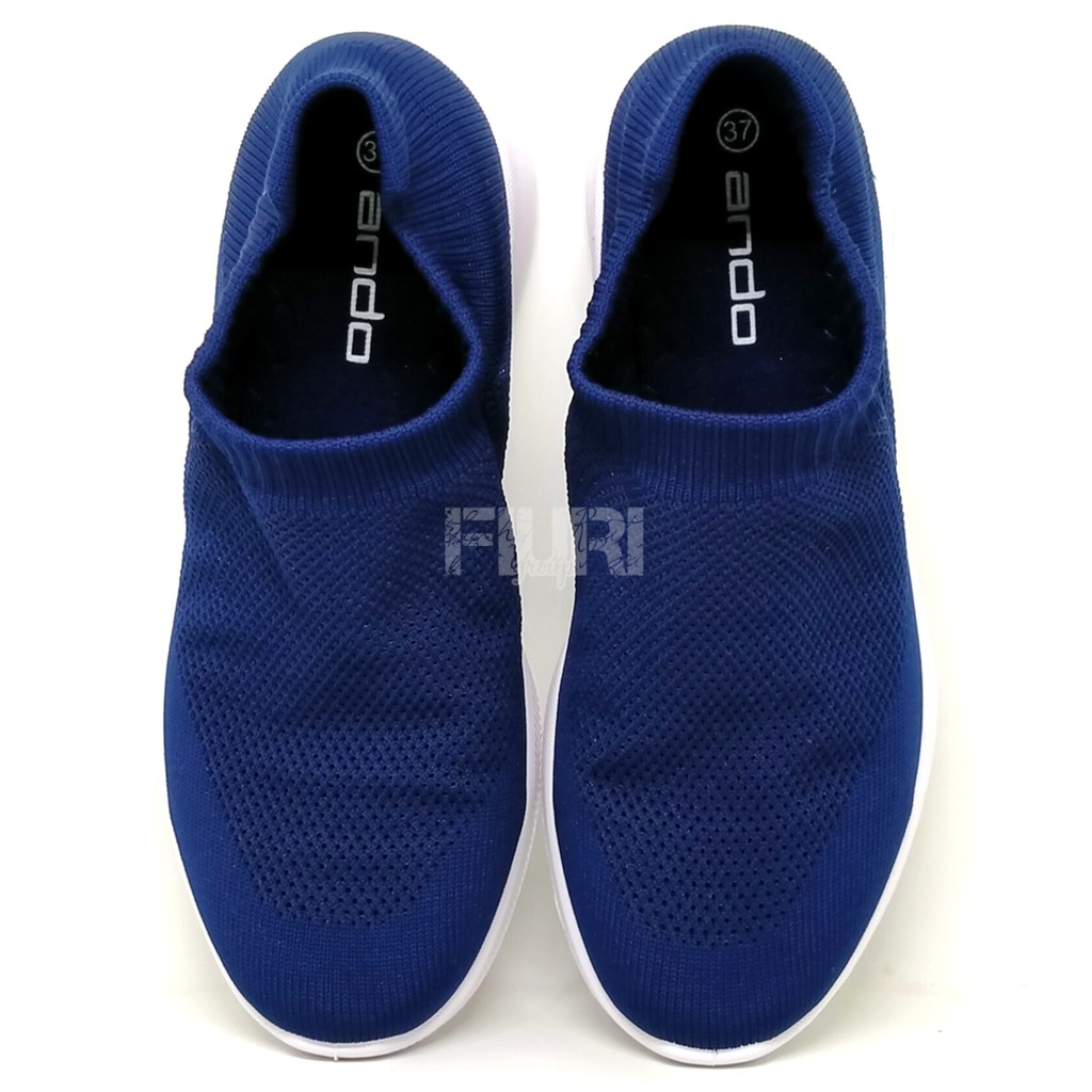 FIURI - Ando Original - FRANDA 37-40 Navy - Sepatu Sneakers Wanita - Sepatu Olahraga Wanita - Sepatu Knit Rajut Wanita - Sepatu Jogging Wanita - Sepatu Sport - Sepatu Slip On Wanita - Sepatu Wanita