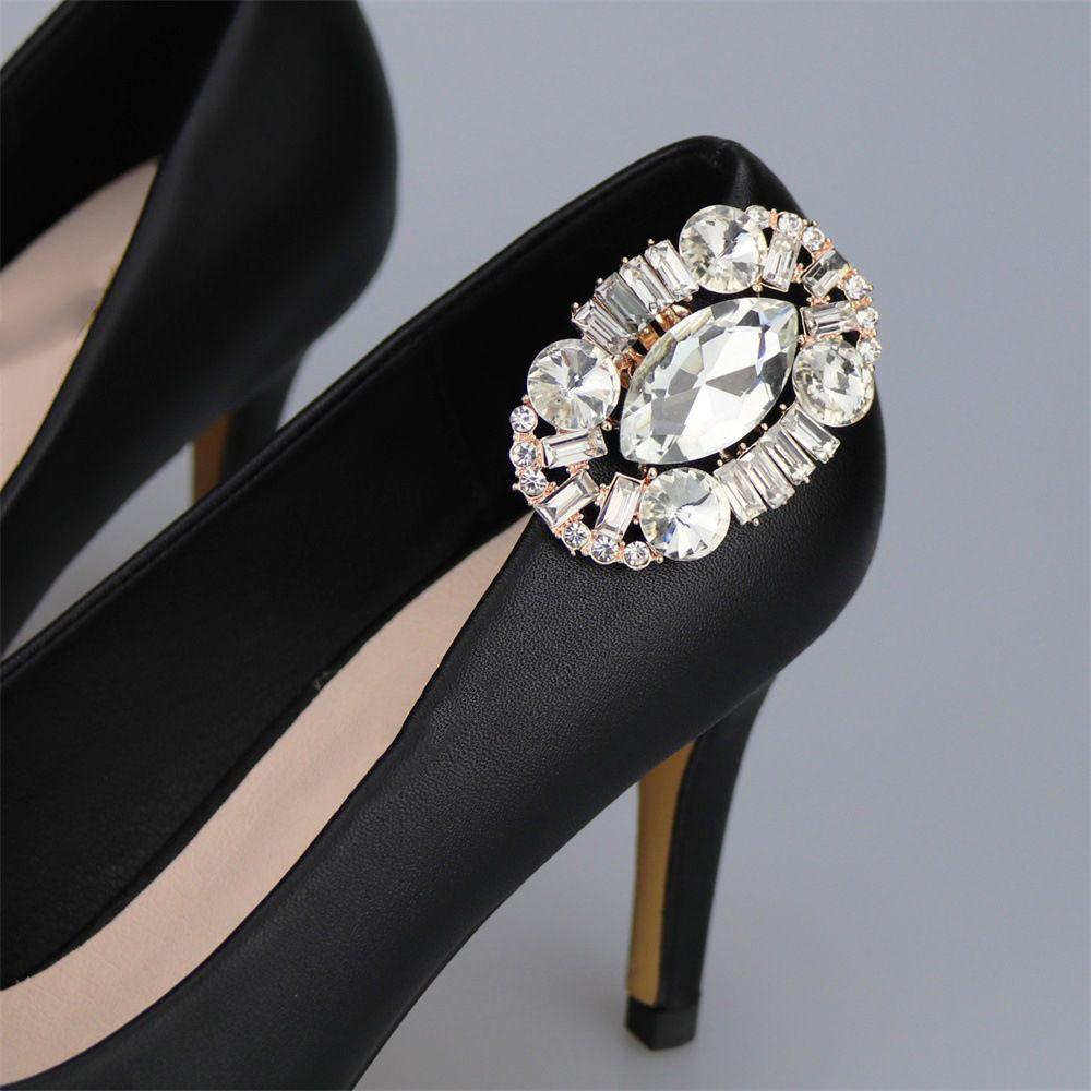 1Pc Shoe Decorations Clip Shiny Rhinestone Charm Buckle High Heel Shoes Clamp Wedding Accessories For Women