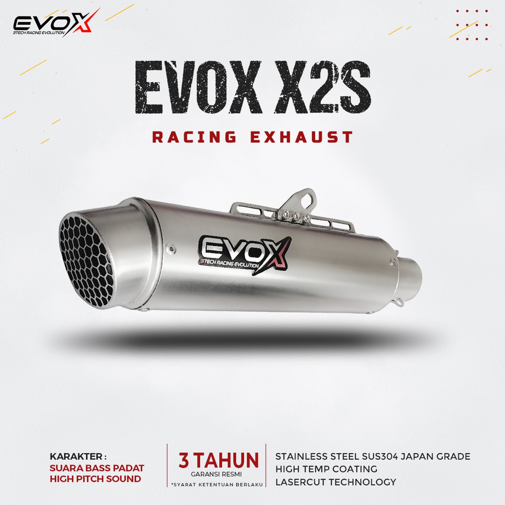 Knalpot MOTOR Racing EVOX X2 SERIES untuk Motor 250cc 2 Silinder RACING USE ONLY Original