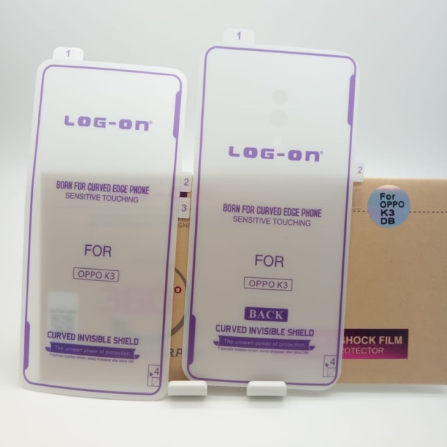 ANTISHOCK LOG ON OPPO K3 SCREEN PROTECTOR DEPAN BELAKANG - ANTI GORES JELLY