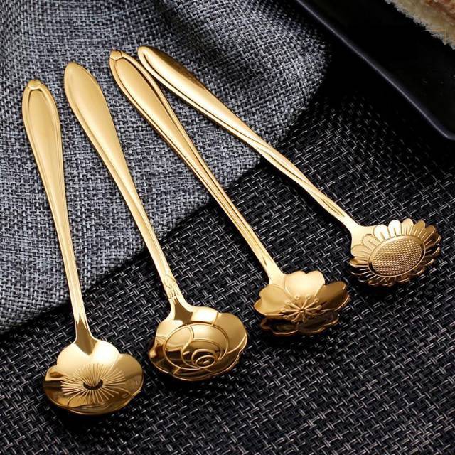 Dessert Spoon Motif Bunga. (pendek)