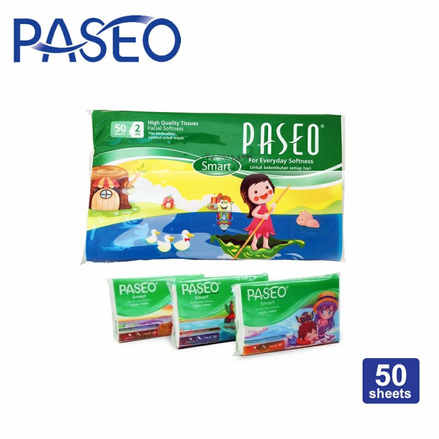 Tissue Paseo Smart Facial Pack Tissue 50 Sheets 2 Ply