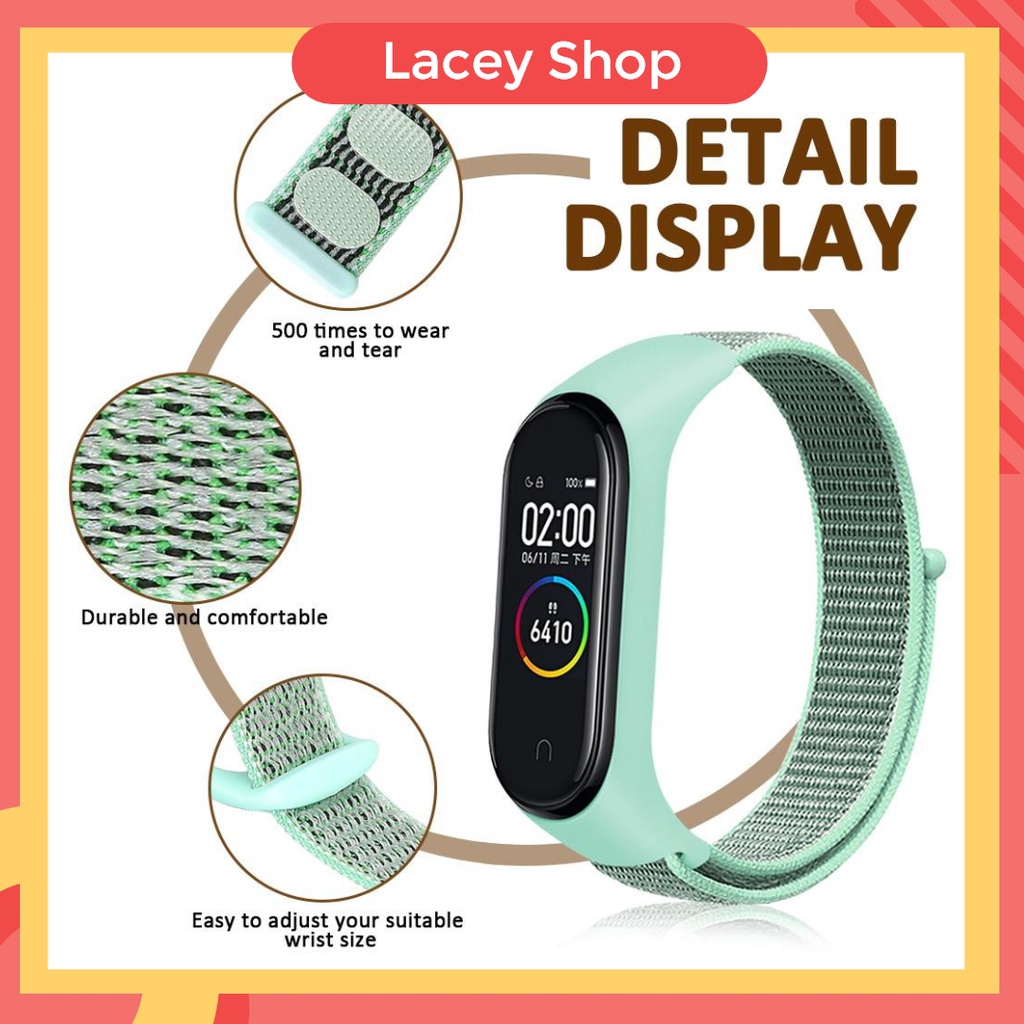 Tali Nylon Strap Xiaomi Miband 3 4 5 6 7 8 9 Velcro Band