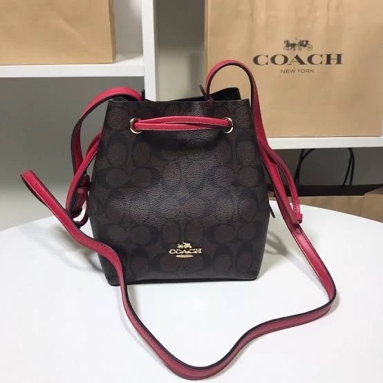 Coach Mini Bucket Mahogany Bag - ORIGINAL GUARANTEE 100%
