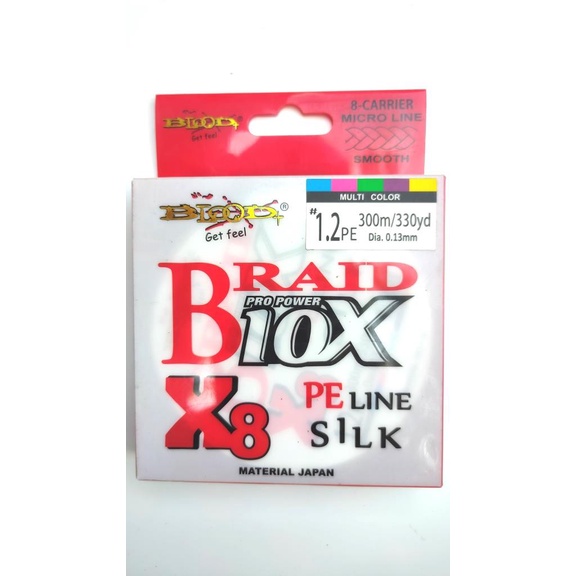 Senar Pancing Blood Braid  10X 8X pe 1.2/0,13mm pe line Slink