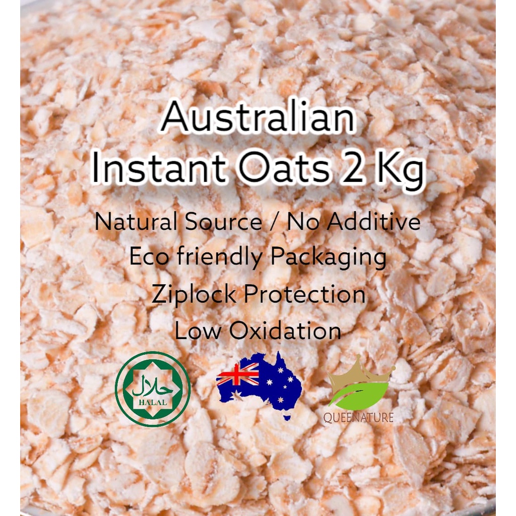 Australian Instant Oats/ Oat Instan / Menir Gandum Kasar 2Kg Queenature