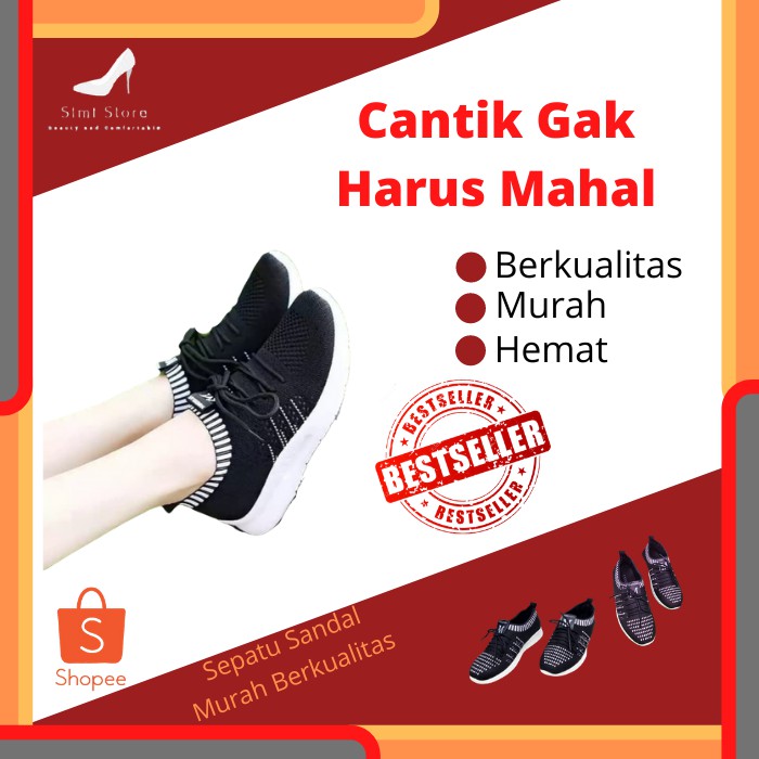 sepatu wanita terbaru / sepatu sport / sepatu senam / sepatu murah / sneakers wanita hitam