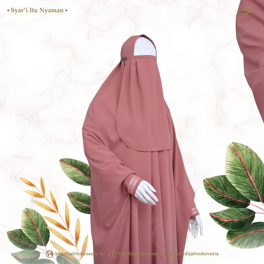 JILBAB SYAR'I / KHIMAR BY KHADIJAH/ KHIMAR AMEERA SET CADAR