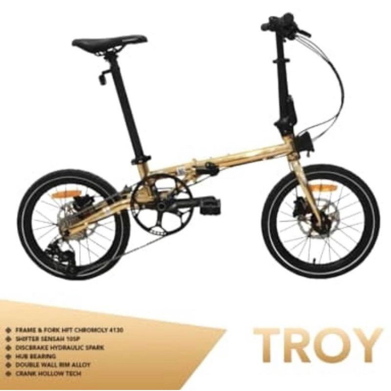 Sepeda Lipat Element Troy Gold Chromoly
