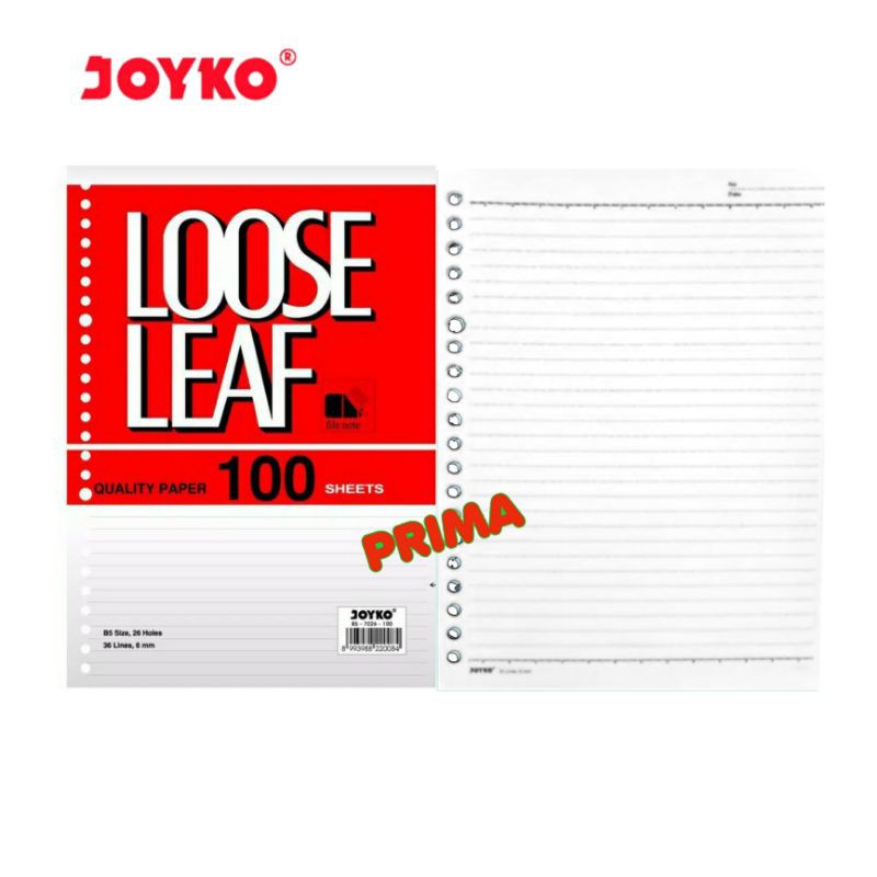 

LOOSE LEAF JOYKO B5 ISI 100 LEMBAR (GARIS)