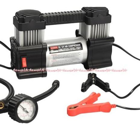 DISCOUNT COIDO AIR COMPRESSOR POMPA BAN MOBIL DUA SLINDER DENGAN LAMPU LED #3