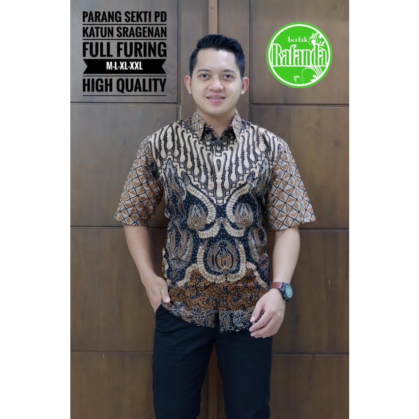 Atasan Kemeja Baju Batik Pria Kantor  PREMIUM Modern LAPIS FURING PARANG SEKTI RAFANDA PERWIRA