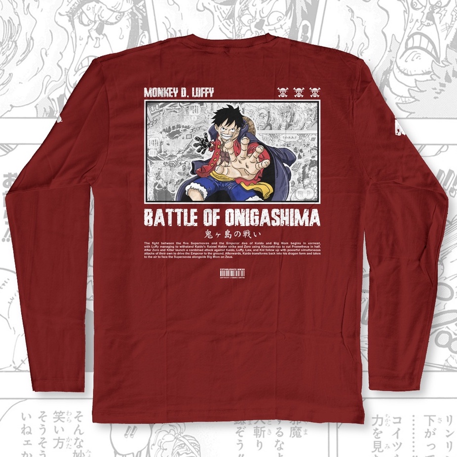 Longsleeve Luffy Onigashima Anime Manga One Piece Premium Unisex