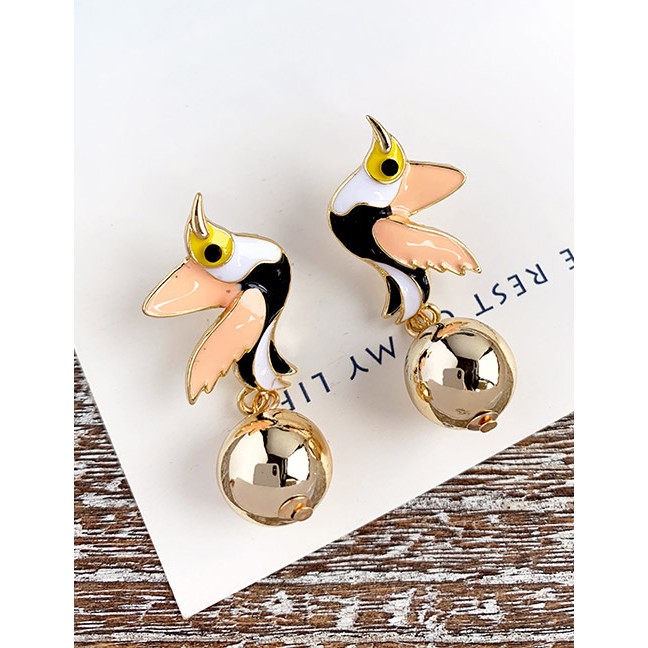 LRC Anting Tusuk Fashion Alloy Resin Bird Earrings F6525X