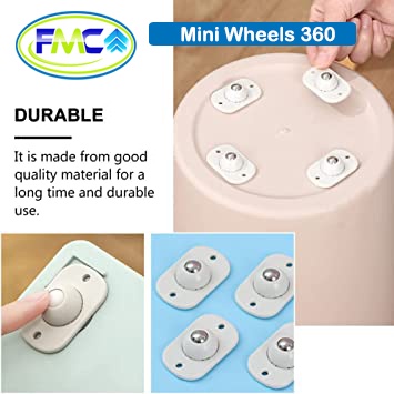 Roda Tempel  MIni 360 Derajat Serbaguna Stainless Steel Roda Tempelan Box Kotak Furniture Keranjang Mainan Baju