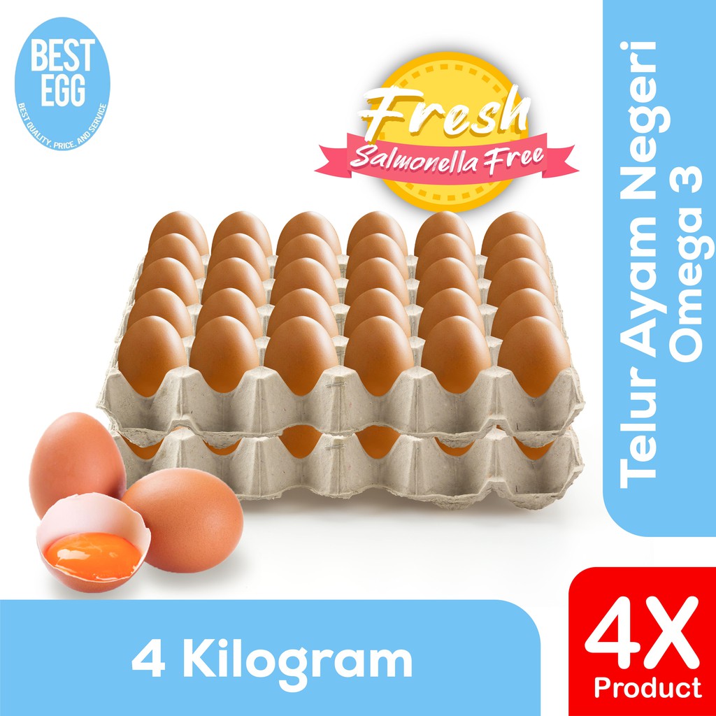 

Best Egg Telur Ayam Negeri Omega3 - 4Kg / Bisa Delivery Ke Seluruh Jakarta