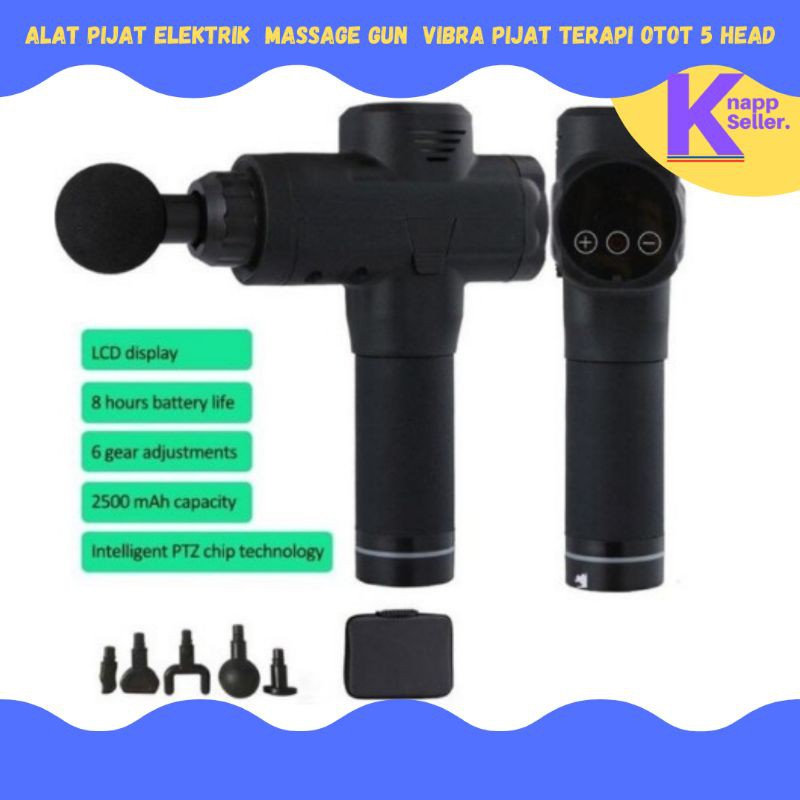 Alat pijat elektrik Massage gun Vibra Pijat therapy Otot 5 Head