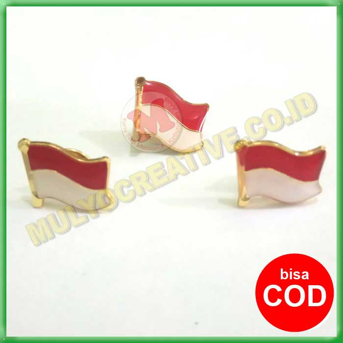 Pin Bendera Indonesia - Lencana Bros Emblem Indonesia 1,7cm