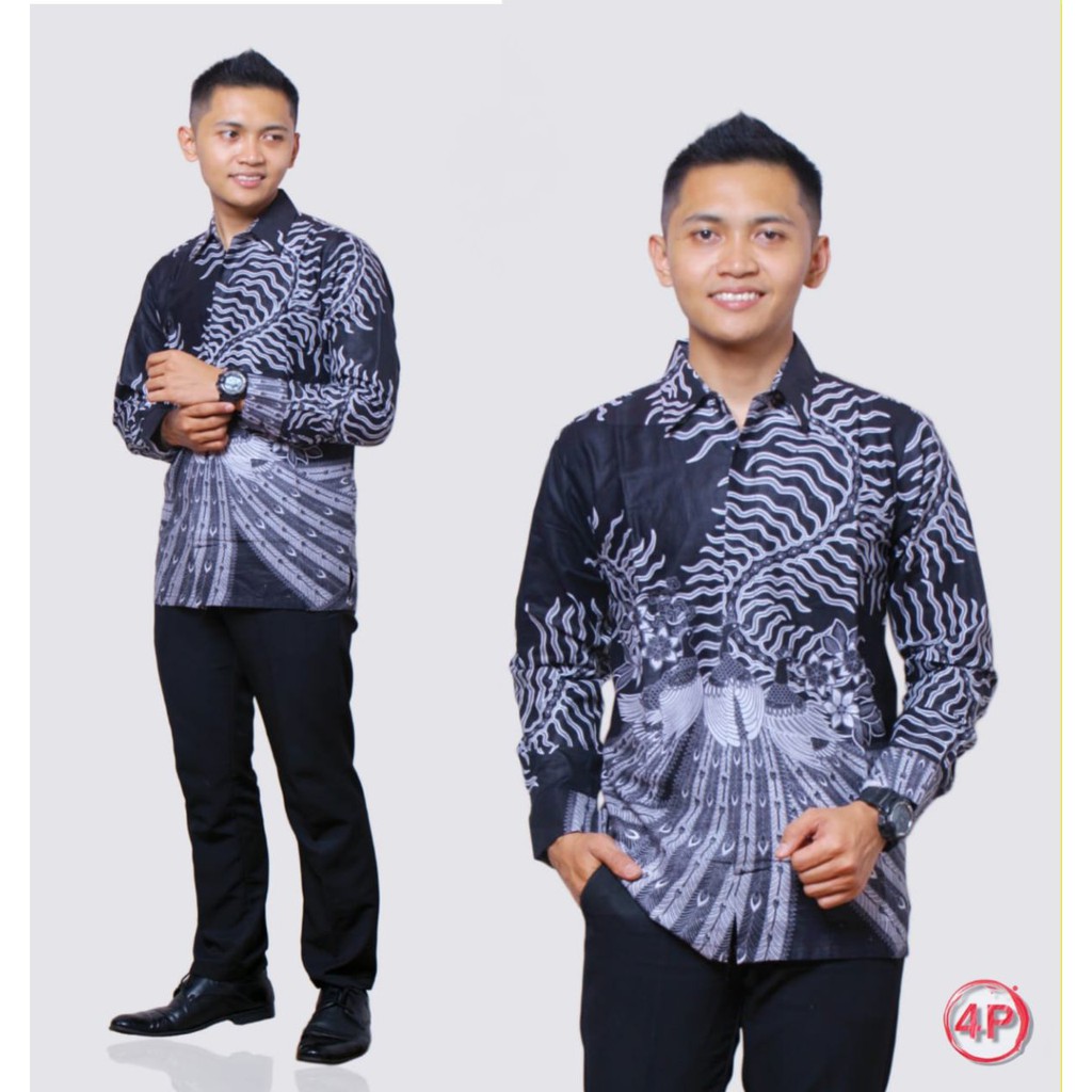 BSWART BATIK HRB026 Kenongo Hem Pendek Padi Pekalongan M L XL Batik Pria MURAH