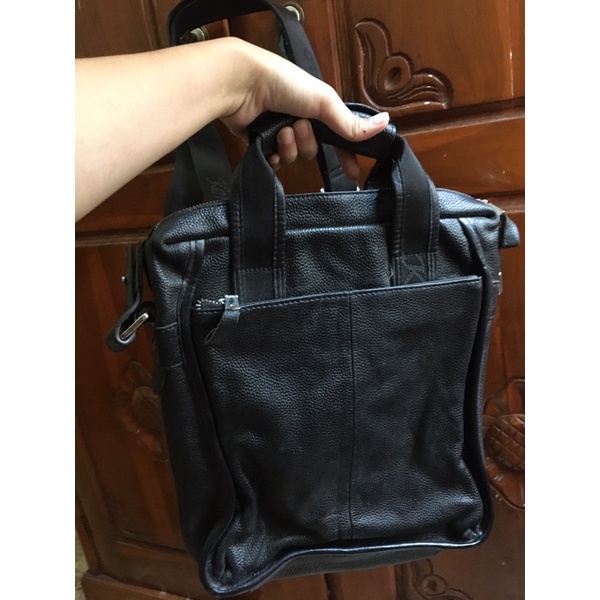 Tas kerja kulit asli hitam second