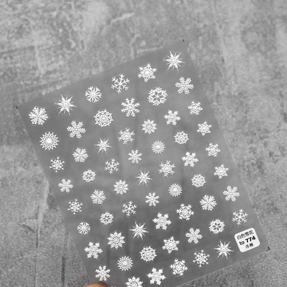 AUGUSTINA Agustina Stiker Kuku Natal Beruang Perekat Diri Elk Santa Claus Gingerbread Cookies Nail Art Dekorasi