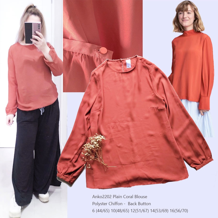 Anko 2202 Plain COral Blouse