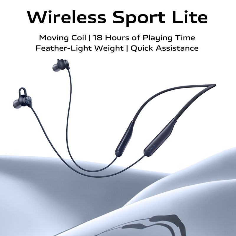 vivo Wireless Sport Lite Headphone In-Ear Fidelity Tinggi IPX4 Garansi Tahan Air Bulu Ringan