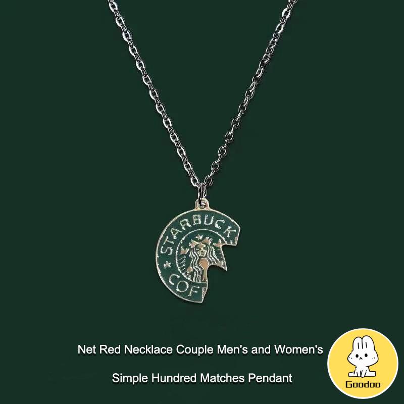 Kalung Rantai Dengan Liontin Starbucks Untuk Pria / Wanita -Doo