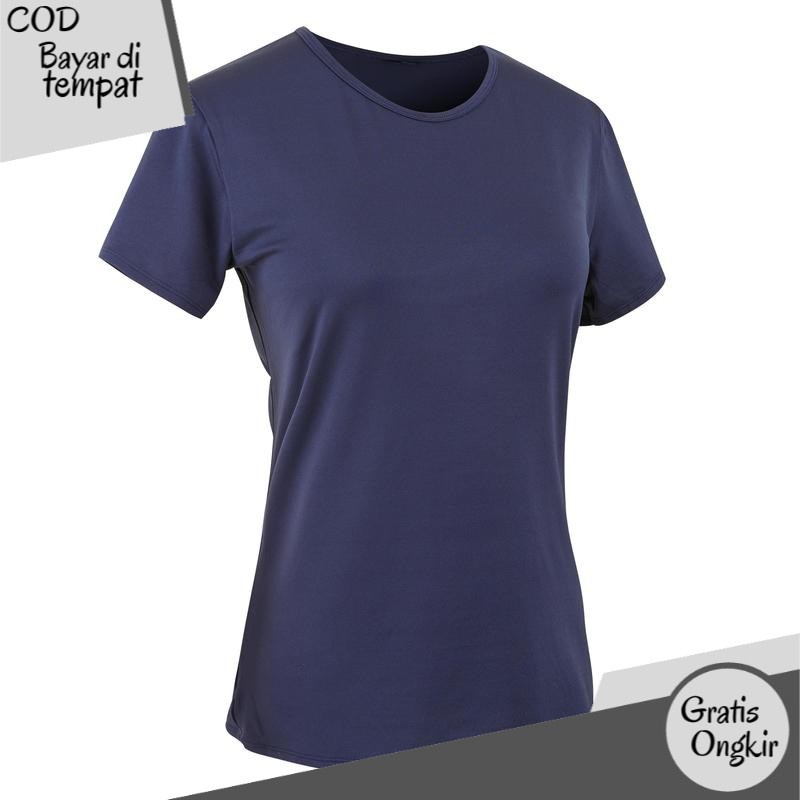 Decathlon Domyos Baju Fitnes  Wanita 100 - Biru Laut - 8506325 TN2