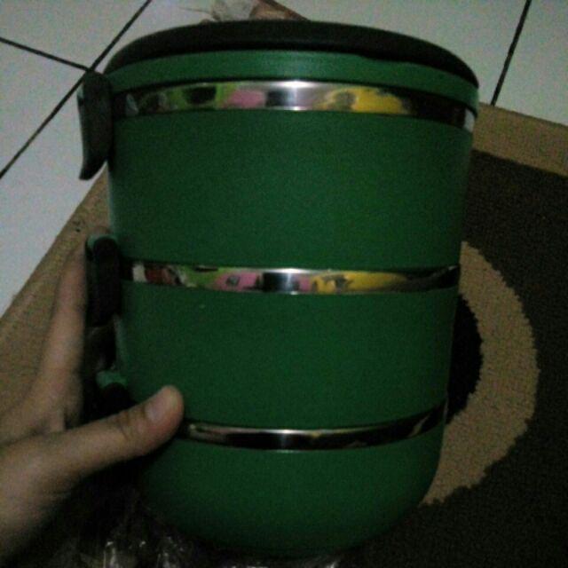 [disiniaja] Rantang / Lunch Box Kotak Makan / Bekal Stainless Susun 3 Warna