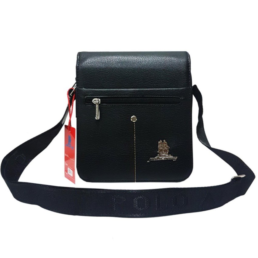 Dijual Polo Army Tas Selempang Kulit 2484-M Waterproof Original - Black Murah