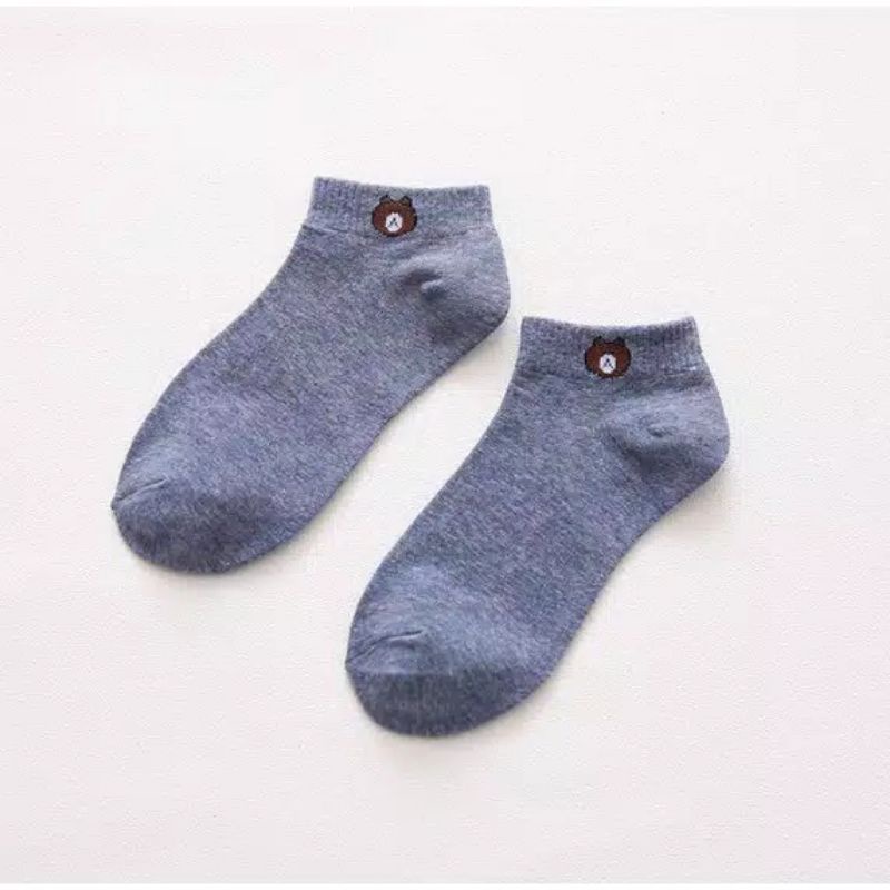 KAOS KAKI PENDEK BROWN CEWEK / KAOS KAKI SEMATA KAKI ANKLE WANITA-BIRU TUA/NAVY
