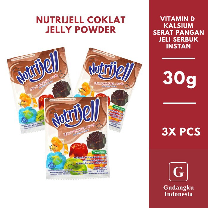 

NUTRIJELL COKLAT Jelly powder agar-agar 30 g isi 3