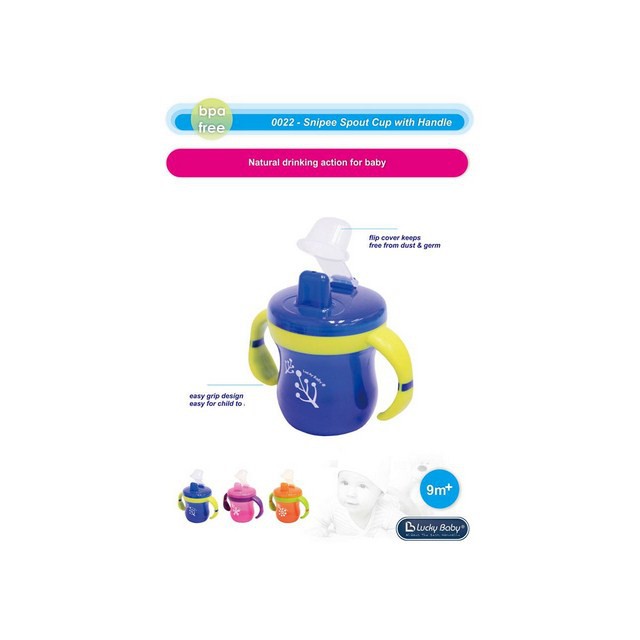 (Baby Club Itc Bsd) LUCKY BABY SNIPEE SPOUT CUP WITH HANDLES 150ml