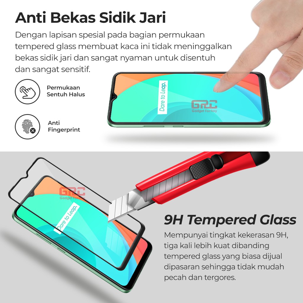 Tempered Glass Realme C11 HOGO Full Cover Anti Gores Kaca