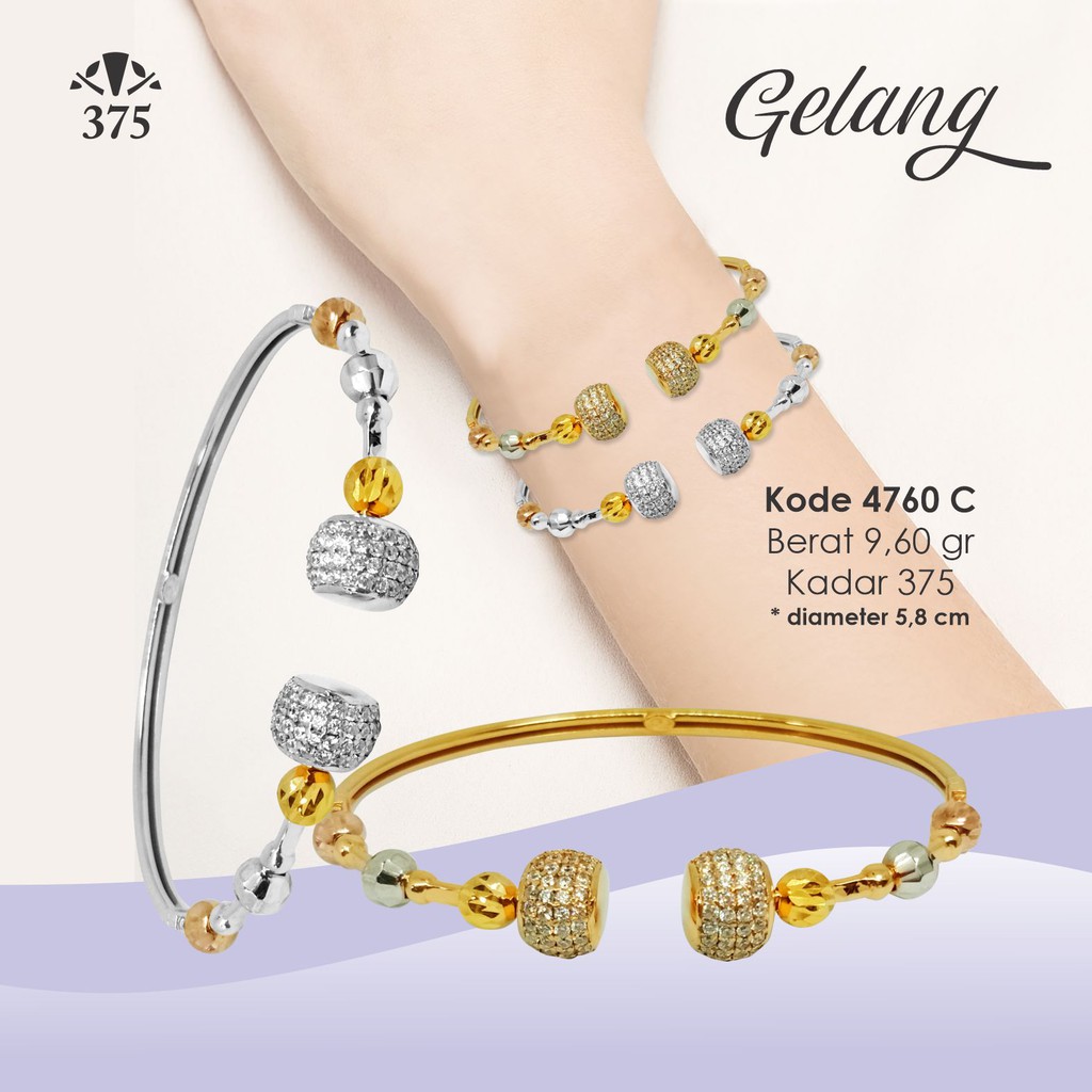 GELANG EMAS ASLI 4760 C KADAR 375