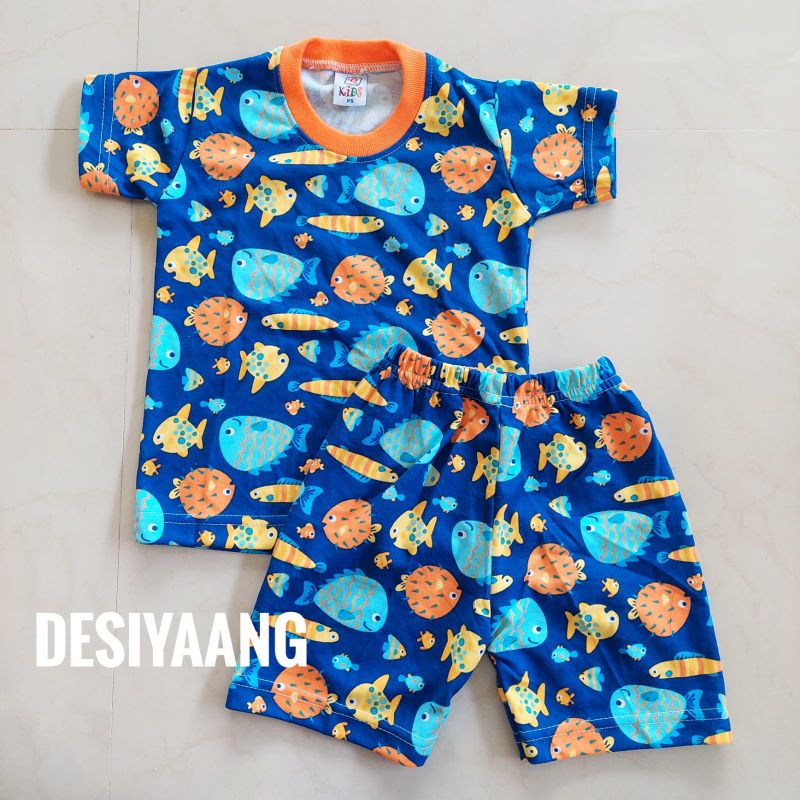 Grosir 10pcs Setelan Qkids Size Xs Usia 5-20 bulan Lengan Pendek Celana Pendek bahan Libby